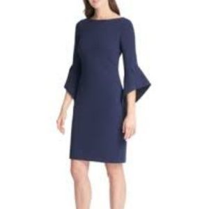 Vince Camuto Navy Bell Sleeve Dress (Size 2)